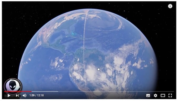グーグルアースに「地球を縦断する巨大な白線」が出現! UFOか、2万キロの飛行機雲か議論沸騰!の画像3