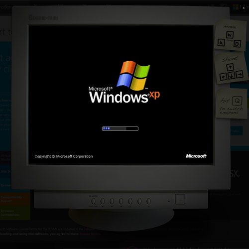 WindowsXP殲滅ゲーム!?  マイクロソフト公認の自虐ゲーム「ESCAPE FROM XP」の画像1