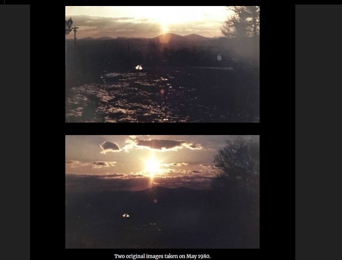 船型UFOを漕ぐ必死過ぎる宇宙人画像が公開される! 夕日をバックにエイリアンがクッキリ!=米の画像1