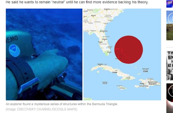 バミューダトライアングルに墜落した「巨大UFOの残骸」が海底で発見される！ NASA宝の地図と、5千年前の謎とは!?の画像1