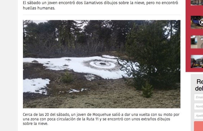 アルゼンチンの山奥で「UFOの着陸跡」が発見される! 4重の円や星型、足跡もなく… 冬季ミステリーサークルか!?の画像1
