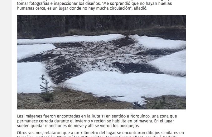 アルゼンチンの山奥で「UFOの着陸跡」が発見される! 4重の円や星型、足跡もなく… 冬季ミステリーサークルか!?の画像2