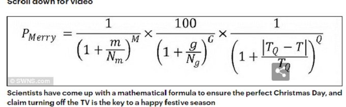 「完璧なクリスマスを過ごすための公式」を数学者が作成! 導き出された3つのルールが発表される!の画像2