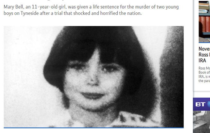 閲覧注意 11歳少女で連続殺人鬼 メアリー ベル の正体 毒盛り 絞殺 性器切断 脱獄中の処女喪失 現在の生活は