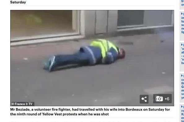 【閲覧注意】フランス「黄色いベスト」デモでただの通りすがりが警察に銃撃される! 「まるでウサギを撃つように」の画像3