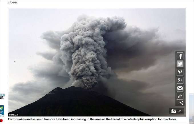 バリ「アグン山」の噴火は世界の空を不気味な色に変える！ 学者が断言、噴煙高さ1万m超えで全人類が「ムンクの叫び」状態に（現在9000m）！の画像2