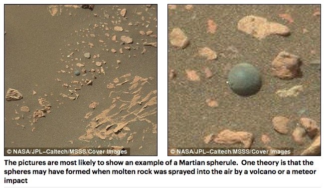 【衝撃画像】火星で完全すぎる球体が発見される! 火星人の子どもが遊んでいたビー玉か、ブルーベリーか!?の画像3