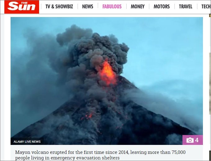 【完全本物】世界中で超話題の奇跡！ 噴火したフィリピン「マヨン山」の煙の形が悲恋伝説の男女にソックリ！の画像1