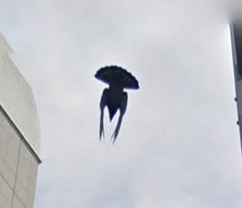 赤坂駅上空のストリートビューに謎の飛行物体出現? 宇宙人か、UFOか、ヒューマノイドか?科学者がトカナに緊急コメントの画像1