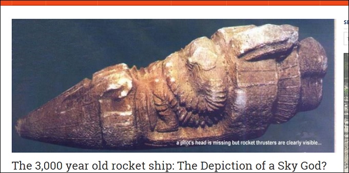 【オーパーツ】3千年前の古代遺跡から出土した宇宙船に乗った人間の石像がヤバい!!の画像1