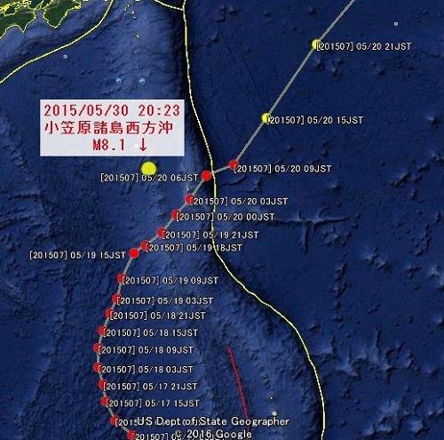 【緊急警告】「トリプル台風」の後にM5以上の巨大地震が来る? 進路と震源地の関係を発見、前例多数!の画像5