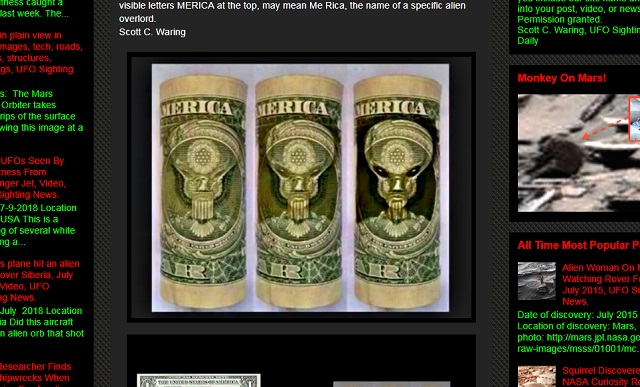 (2ページ目)1ドル紙幣を丸めると「宇宙人」の顔が出現！ イルミナティ＝レプティリアン、やはり世界は奴らに操られていた！ TOCANA