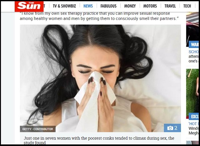 女性はSEX前に鼻をかむと6倍オーガズムに達しやすくなることが判明! 専門家が力説(最新研究)の画像2