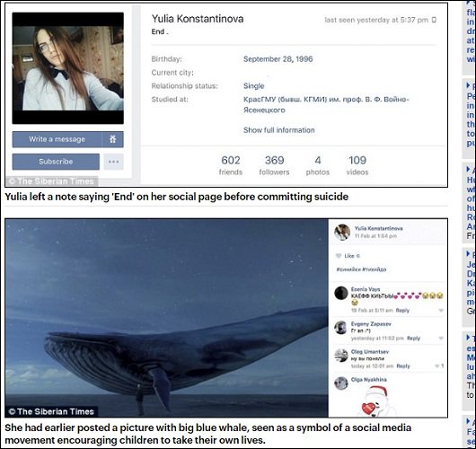 ロシアの自殺グループが作った遊び「Blue Whale」で130人以上の少年少女らが死亡! 残酷なルールも判明の画像3