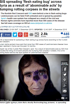 「イスラム国」の蛮行がもとでシリアに「人喰い菌」が大発生中！の画像1