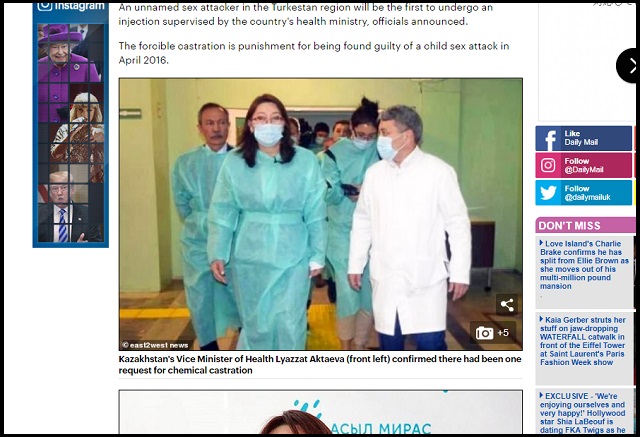 カザフスタンが小児性愛者2000人を去勢へ! 男性機能を剥奪してペドを不能者に…今年中に実施!の画像2