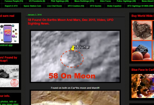 月と火星の地表に数字「58」が刻まれていた、グーグルアースで発覚! 編集部も座標確認、専門家「宇宙人の伝言」の画像2