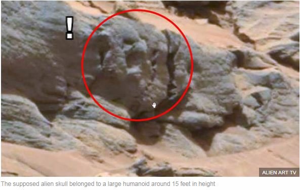 火星で 顔デカ宇宙人の骸骨 としか思えない化石が発見される 目 アゴ 歯がクッキリ 議論の余地なし