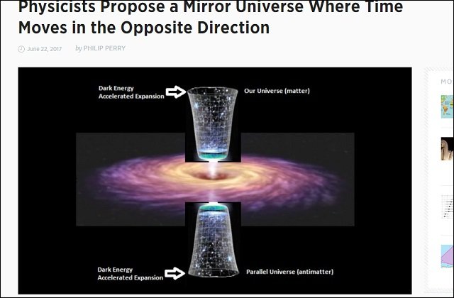 すべてが真逆に進む「ミラーユニバース」の存在を物理学者が提唱！ 宇宙は常に2つ存在する「⇔構造」だった！の画像1