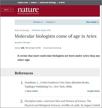 科学誌ネイチャーが占いの論文を掲載! 分子生物学者には本当に牡羊座が多いのか… 独自検証で衝撃結果に!の画像2
