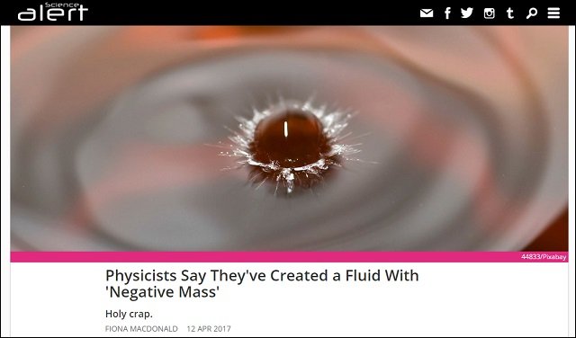 質量が0以下の「負の質量をもつ物体」の生成に米大学が成功! ついに反重力装置が実現か!の画像1