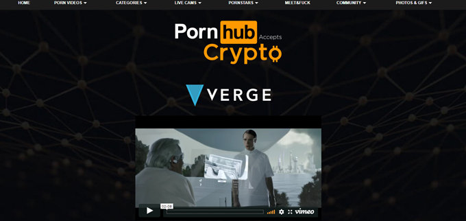 世界最大のポルノサイトが仮想通貨「verge」に対応、アクセスしてみるとびっくり! ポルノ業界が急激に進化中!の画像1