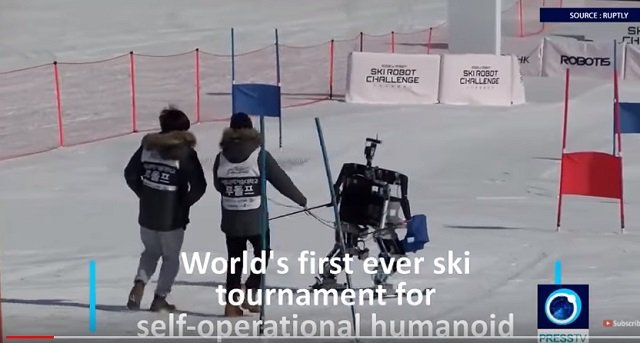 平昌で世界初のロボットスキー大会も開催中、映像がヤバイ! 竹島の守護神「テコンV」も参加、ショボすぎて世界から嘲笑の嵐の画像2
