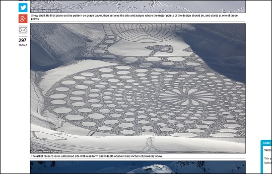 雪原の幾何学超巨大アートがスゴイ！ 40km歩いて制作？の画像1