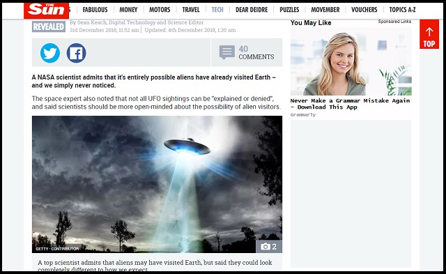 「超ちっさい知的宇宙人はもう地球に来ている」NASA研究者が衝撃のガチ発言!! 「UFO目撃を否定すべきでは無い」の画像3