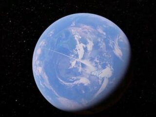 グーグルアースに「地球を縦断する巨大な白線」が出現！ UFOか、2万キロの飛行機雲か議論沸騰！