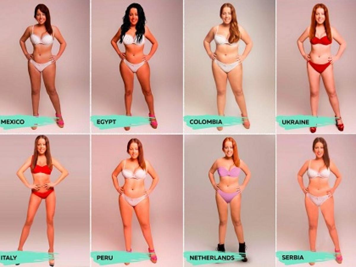 1人のモデルに対し18カ国の 理想の体形 にフォトショ加工 世界の 美の基準 はこんなにも違った