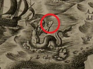 450年前の地図に「UFOを手にしたマーメイド」がハッキリ載っていた！ 陸地には身長3～4mの「パタゴニアの巨人」も！