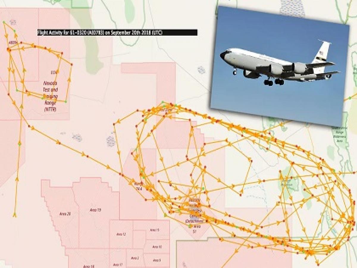 エリア51上空で9月日に 謎の航空機 が異常飛行していたことが発覚 4時間ぐるぐる回って 航路判明 米軍製ufoに給油か