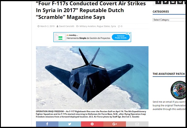 【緊急】退役したはずの伝説的ステルス戦闘機「F-117」が極秘裏に復活か!? すでに実戦再投入も… 米軍のヤバすぎる思惑とは？の画像1