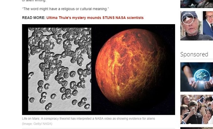 火星でエイリアン生命の痕跡が超クッキリ激写！ 有機的すぎる構造物に明らかな文字も…！の画像1