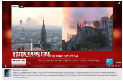 仏ノートルダム寺院の大規模火災が9.11テロと関連、YouTubeがリンク付け…一体なぜ？の画像1