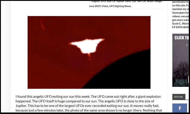 過去最大級のUFOが太陽周辺で激写される！ 美しき「エンジェル型UFO」が太陽からエネルギーを補給…NASA衝撃画像！の画像1