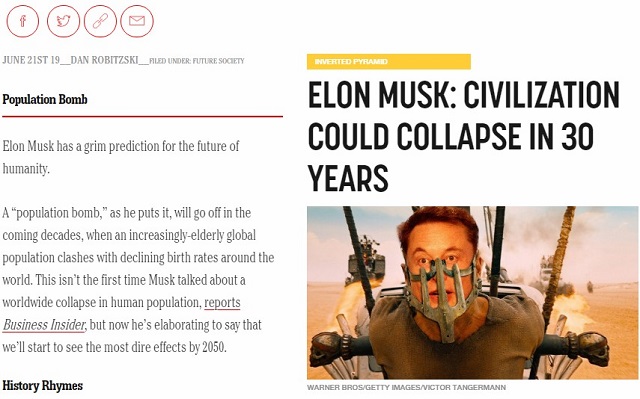 イーロン・マスク「2050年までに人口減少、国連試算は間違い」! 世界的超高齢化社会+気候変動で人類滅亡確定!の画像2