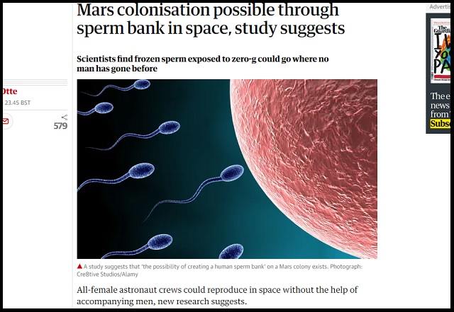 人類初の火星移住者は女性オンリー、精子さえあれば問題ない! 「地球外精子バンク」創設し… 宇宙時代に男は不要の画像1