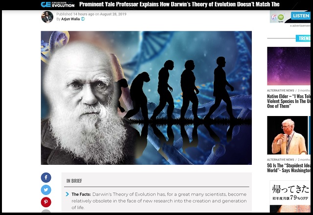 「ダーウィンの進化論は完全に間違い」イエール大教授が徹底解説！ 賛同科学者500人超！の画像1