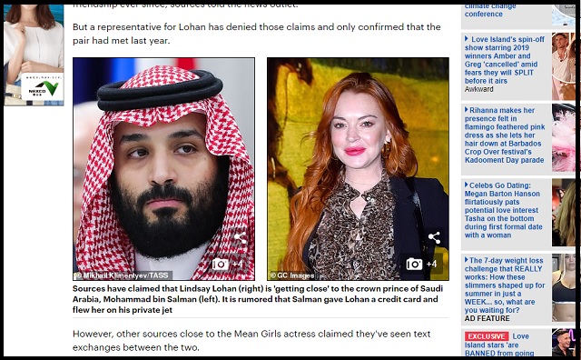 リンジー・ローハンが拷問・斬首サウジ皇太子に接近中と発覚! カショギ事件前からか…超豪華プレゼントがやばすぎる!の画像2