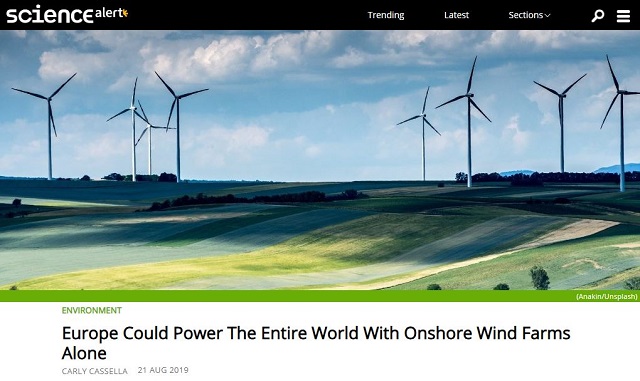 ヨーロッパの風力発電だけで全世界分の電力を生み出せると判明! 「フリーエネルギー社会は実現可能」国際研究で結論!の画像1