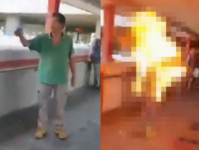 【超閲覧注意】香港デモの激ヤバ動画が拡散… ガソリンで燃やされる男! 暴力地帯と化した現地のリアル!の画像1