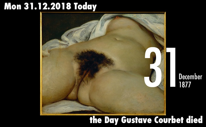 12月31日は19世紀フランス写実主義の画家ギュスターヴ・クールベの死亡した日! 女性器と下腹部のみをクロースアップで描いた問題作で話題に…の画像1