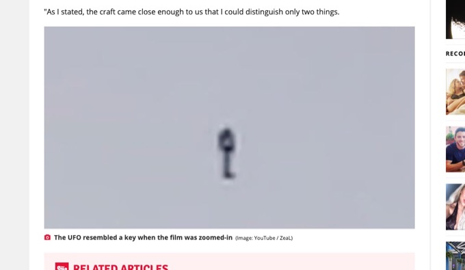超レアな「カギ型UFO」が米上空に出現! 「この世のものではない...」米軍の秘密実験機か?=米の画像1