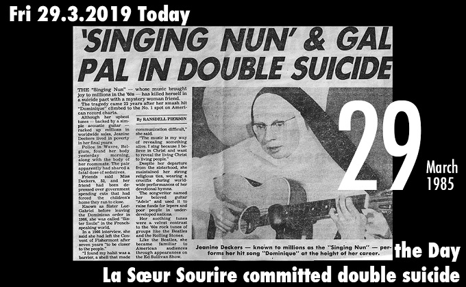 3月29日は歌う修道女ことラ・スール・スーリールが自殺した日! ポップスター、過激な宗教家、レズビアンとしての心中…の画像1