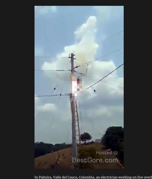 【閲覧注意】電気工事中に感電した作業員の壮絶すぎる死に様! 地獄のスパークに焼かれ、全身黒焦げ…=コロンビアの画像1