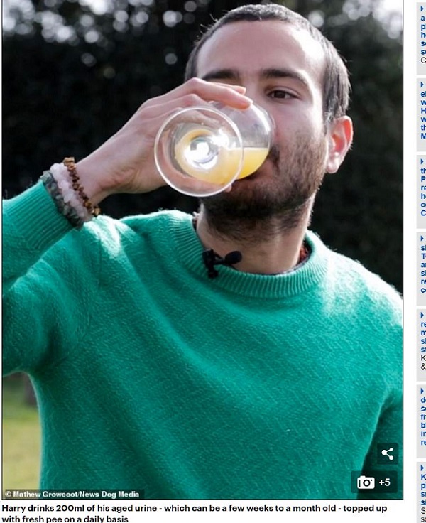 2週間発酵させた自分の「熟成尿」を飲んだり塗ったりする男! うつ改善、しわも消えて超健康体に… 「究極のアンチエイジング法」の画像2