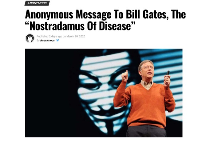 アノニマスがビル・ゲイツを「疾病のノストラダムス」と断罪! 新型コロナ予言や慈善活動に秘められた黒い思惑を暴露!の画像1