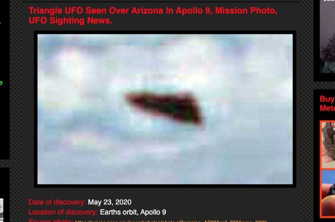 NASAアポロ9号が撮影した「三角形UFO」が発見される! 「100%本物」の写真に専門家も興奮!の画像2